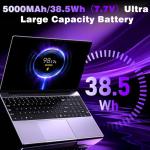 NAIKLULU 15.6 Inch Laptop with 4425Y Processor, 8GB RAM 256GB SSD Laptop 2026 Computer Pc, FHD 1920 x 1080P, 5000 MAh/38.5Wh, TF Card, Webcam, Touchpad, Student/Home/Business