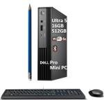2025 Dell Pro Micro AI PC (Next Gen OptiPlex 7000 MFF), Intel 14-Core Ultra 5 235T (> i7-13700), 16GB DDR5, 512GB SSD, QCM1250 Mini Tiny Business Desktop, Wi-Fi 6E, RJ45, Bluetooth, 2X DP, Win 11 Pro