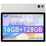 Ainmel 10.36 inch Tablet, Android Tablet 16GB+128GB(TF 1TB), Octa Core, 5G WiFi 6, 5000mAh, 5MP+8MP Camera, 1280 * 800 HD Dual Speakers Touchscreen Tablets PC (White)