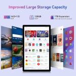 Ainmel 10.36 inch Tablet, Android Tablet 16GB+128GB(TF 1TB), Octa Core, 5G WiFi 6, 5000mAh, 5MP+8MP Camera, 1280 * 800 HD Dual Speakers Touchscreen Tablets PC (White)