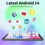 PRITOM 10 inch Tablet, Android 14 tablet, 32GB ROM, 6000Mah, Expand to 1024GB, Quad Core Processor, 10 inch Tablet, Android Tablets HD IPS Screen, Camera, Wi-Fi, Bluetooth, Tablet PC(Gray)