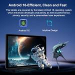 Whitedeer Tablet Android 16, 10 inch Tablet 30GB RAM 128GB ROM/2TB, Android Tablets Octa-Core Processor, Tablet 10 inch with Pen and Keyboard, WiFi 6&Bluetooth 5.0丨6000mAh丨5MP+8MP, Widevine L1-Black
