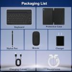 Whitedeer Tablet Android 16, 10 inch Tablet 30GB RAM 128GB ROM/2TB, Android Tablets Octa-Core Processor, Tablet 10 inch with Pen and Keyboard, WiFi 6&Bluetooth 5.0丨6000mAh丨5MP+8MP, Widevine L1-Black