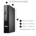 2025 Dell Pro Micro AI PC (Next Gen OptiPlex 7000 MFF), Intel 14-Core Ultra 5 235T (> i7-13700), 16GB DDR5, 512GB SSD, QCM1250 Mini Tiny Business Desktop, Wi-Fi 6E, RJ45, Bluetooth, 2X DP, Win 11 Pro