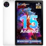 MUISOO Tablet 10 Inch Android 15, Tablets 16GB RAM 1TB Expandable, Android Tablet 1332 * 800 HD, 5G WiFi, BT5.4, 5MP Dual Camera, Tab PC 5000mAh Battery, GMS Widevine L1 (White)