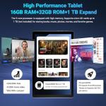 MUISOO Tablet 10 Inch Android 15, Tablets 16GB RAM 1TB Expandable, Android Tablet 1332 * 800 HD, 5G WiFi, BT5.4, 5MP Dual Camera, Tab PC 5000mAh Battery, GMS Widevine L1 (White)