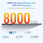 Newest Tablet 11 inch,Android 15 AI Tablets wIth SIM Card Slot(Upgradeable to Android 16),24GB RAM+256GB ROM(TF 2TB),5G WIFI|Octa-Core|8000 mAH|Widevine L1| Netflix|Bluetooth 5.0|GPS,4-Year Warranty