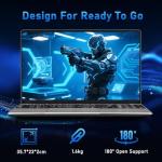 NIAKUN 15.6 Inch Laptop 2026 with 4425Y Processor, 8GB RAM 256GB SSD Laptop Computer Pc, FHD 1920 x 1080P, 5000 MAh/38.5Wh, TF Card/Webcam/Touchpad, Student/Home/Business