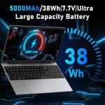 NIAKUN 15.6 Inch Laptop 2026 with 4425Y Processor, 8GB RAM 256GB SSD Laptop Computer Pc, FHD 1920 x 1080P, 5000 MAh/38.5Wh, TF Card/Webcam/Touchpad, Student/Home/Business