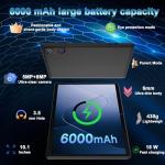 YESTEL Tablet 10 Inch Android 15 with Gemini AI, 30GB RAM + 2TB Expansion ROM, Widevine L1, Octa-Core, 5G WiFi, GPS, FHD IPS, BT5.0, 6000mAh, 2 in 1 Tablet with Keyboard + Mouse, Black