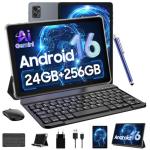Tablet 10 Inch,Android 16 AI Tablets,24GB +256GB/2TB,FHD Gaming Tablet With Pen and Keyboard Kits,5G WiFi,Octa-Core,8MP AI Camera,Widevine L1+Stereo Speaker,GPS,Fast Charge