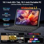 Tablet 10 Inch,Android 16 AI Tablets,24GB +256GB/2TB,FHD Gaming Tablet With Pen and Keyboard Kits,5G WiFi,Octa-Core,8MP AI Camera,Widevine L1+Stereo Speaker,GPS,Fast Charge