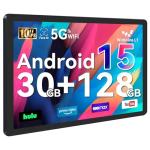 Whitedeer 10 inch Android 15 Tablet, Android Tablet with 30GB+128GB+1TB, Face ID, 5MP 8MP Camera, Split Screen, 1280x800 IPS Display, 5000mAh Battery, WiFi 6 5G 2.4G, Bluetooth 5.3, Widevine L1, Black