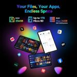 VekfulPC 13.4 inch Android 15 Tablets with Keyboard and Pen, 13 inch Large Screen Tablet with Gemini AI for Gaming, 24GB RAM+256GB ROM, 120Hz,10000mAh，Octa-Core,with Case and Pen