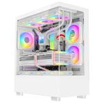 ASC TECHNOLOGY Gaming PC Computer Tower, i7, 8GB RAM, GT 1030 2GB, 256GB SSD + 1TB HDD, 500W 80+ PSU, White 9 Fan Glass RGB Case, WiFi, Windows 11 – High Performance Gaming Setup