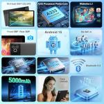 MUISOO Android 15 Tablet, 10.4 inch Tablet, Android Tablets with Keyboard Pen Case Mouse Earphone, 20GB RAM+64GB ROM (TF 1TB), 5000mAh, WiFi 6, BT5.4, Dual Cameras & Speakers, Black