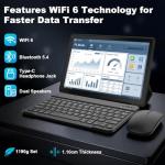 MUISOO Android 15 Tablet, 10.4 inch Tablet, Android Tablets with Keyboard Pen Case Mouse Earphone, 20GB RAM+64GB ROM (TF 1TB), 5000mAh, WiFi 6, BT5.4, Dual Cameras & Speakers, Black