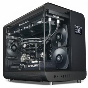 ionz Gaming Desktop PC, Ryzen 7 9800X3D, Nvidia RTX 5080, 32GB DDR5 RAM, 2TB NVMe SSD, Windows 11, 1000W 80+ PSU, LED Live Display - Black - Aviator