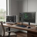 ionz Gaming Desktop PC, Ryzen 7 9800X3D, Nvidia RTX 5080, 32GB DDR5 RAM, 2TB NVMe SSD, Windows 11, 1000W 80+ PSU, LED Live Display - Black - Aviator