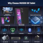 MUISOO 11.5 inch Tablet, Tablet Android 15, 2K Display Octa-Core 30GB RAM+128GB ROM (1TB TF) 8400mAh 5G WiFi 8MP+13MP Camera Widevine L1 BT5.4 Face ID Quick Charge Tablets Pad PC, Black