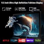 MUISOO 11.5 inch Tablet, Tablet Android 15, 2K Display Octa-Core 30GB RAM+128GB ROM (1TB TF) 8400mAh 5G WiFi 8MP+13MP Camera Widevine L1 BT5.4 Face ID Quick Charge Tablets Pad PC, Black