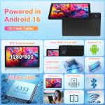 Gleeso Tablet｜Android 16 Tablet 10 Inch｜16GB RAM 1TB TF Android Tablets with Face Unlock｜Widevine L1｜BT 5.4/5G WiFi｜5MP Dual Camera, OTG Tablet PC - Black