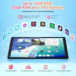 Gleeso Tablet｜Android 16 Tablet 10 Inch｜16GB RAM 1TB TF Android Tablets with Face Unlock｜Widevine L1｜BT 5.4/5G WiFi｜5MP Dual Camera, OTG Tablet PC - Black
