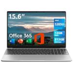 jumper 15.6 inch Laptop with Office 365, 12GB RAM 512GB Storage Notebook, HD Display Laptops, Celeron Processor, Keyboard Film UK, 5000mAh Battery, Suitable for Business and Students