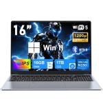 FUNYET Gaming Laptop,16 Inch Notebook Computer 16GB RAM 1TB SSD, N150 Processor (up to 3.6 Ghz), FHD 1920 x 1200 Display, Support WiFi 5, 6000mAh Battery,Backlit Keyboard Laptop, USB3.0