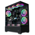 XUM Vista Prebuilt Gaming PC: AMD Ryzen 5 5500, Nvidia GeForce RTX 5060 8GB, 32GB DDR4 RAM, 500GB NVMe SSD, 1TB HDD, 700W PSU 80+ Bronze, aRGB, WiFi 5, Windows 11 Home, Entry Level, Black Case