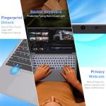 Auusda 15.6" FHD Laptop for Students & Work, 16GB Dual RAM, 512GB SSD, Backlit Keyboard, Fingerprint Sensor, Pro System, Dual core Processor, Full-featured USB C, USB 3.0/2.0, HDMI (Silver)