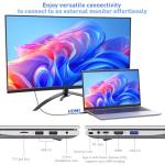 Auusda 15.6" FHD Laptop for Students & Work, 16GB Dual RAM, 512GB SSD, Backlit Keyboard, Fingerprint Sensor, Pro System, Dual core Processor, Full-featured USB C, USB 3.0/2.0, HDMI (Silver)