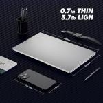 Auusda 15.6" FHD Laptop for Students & Work, 16GB Dual RAM, 512GB SSD, Backlit Keyboard, Fingerprint Sensor, Pro System, Dual core Processor, Full-featured USB C, USB 3.0/2.0, HDMI (Silver)