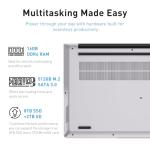 Auusda 15.6" FHD Laptop for Students & Work, 16GB Dual RAM, 512GB SSD, Backlit Keyboard, Fingerprint Sensor, Pro System, Dual core Processor, Full-featured USB C, USB 3.0/2.0, HDMI (Silver)