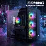 STGsivir Prebuilt Gaming PC Desktop Computer Tower, AMD Ryzen 5 3400G up to 4.2GHz, Nvidia GeForce RTX 2060 Super 8GB GDDR6, 16GB DDR4 RAM, 1TB SSD, WIFI 6, BT5.0, RGB Fan x3, Windows11 Pro