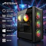 STGsivir Gaming PC, Gaming Computer Desktop Tower, GeForce RTX 3050 6GB GDDR6, Core i7 up to 3.9GHz,16GB RAM DDR, 512GB SSD, WIFI 6, BT 5.0, RGB Fan x3, Windows11 PRO