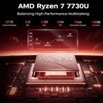 ACEMAGICIAN AM06 Pro Mini PC, AMD Ryzen 7 7730U Mini Desktop Computer (8C/16T, up to 4.5GHz), 32GB DDR4 512GB SSD, Dual Ethernet/WiFi 6/Type-C Small Computer