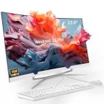 DAHONGYUN 23.8" FHD IPS All-in-One pc,Windows 11 Pro Curved Display Desktop Computer, i5 Processor up to 4.4 GHz, 16GB RAM, 256GB SSD, Wi-Fi, USB, HDMI, QWERTY-Keyboard and Mouse