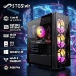 STGsivir Gaming PC, Gaming Computer Desktop Tower, GeForce GTX1660 TI 6GB GDDR6, Core i7 up to 3.9GHz,16GB RAM, 1TB SSD, WIFI, BT5.0, RGB Fan x3, Windows11 PRO