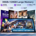 2026 Tablet 10 Inch Android 15 with Gemini AI, 30GB RAM+128GB ROM(TF 2TB), GMS, 8000mAh, Face ID, Octa Core 2.0GHz/BT5.0/GPS/Widevine L1/8MP+5MP/Widgets/5G WiFi Tablet with Keyboard & Mouse - Gold