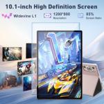 2026 Tablet 10 Inch Android 15 with Gemini AI, 30GB RAM+128GB ROM(TF 2TB), GMS, 8000mAh, Face ID, Octa Core 2.0GHz/BT5.0/GPS/Widevine L1/8MP+5MP/Widgets/5G WiFi Tablet with Keyboard & Mouse - Gold