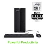 Acer Aspire TC-1660-UR17 Desktop | Intel Core i5-10400 6-Core Processor | 12GB 2666MHz DDR4 | 512GB NVMe M.2 SSD | 8X DVD | Intel Wireless Wi-Fi 6 | Windows 10 Professional