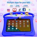 Veidoo Android Kids Tablet, 7 inch IPS Screen, 2GB RAM 32GB ROM, Safety Eye Protection, Education, Tablet for Toddle with WiFi, Games, Parental Control APP (Dark Blue)