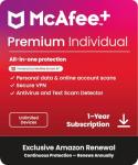 McAfee+ Premium Individual Unlimited Devices 2025|12-Months |Antivirus, Secure VPN |Includes Security Software, Password Manager, Identity Monitoring |Download |Auto-Renewing Subscriptions