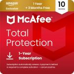 McAfee Total Protection 10-Devices 2026 | Amazon Exclusive|15-Months| Antivirus, VPN, Scam Protection, Identity Monitoring | 15-Months Subscription with Auto-Renewal | Digital download
