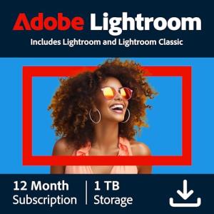 Adobe Lightroom with Lightroom Classic 1 TB, AI-assisted photo editor, 1 Year, PC/Mac, Digital Download | Activation Code by email