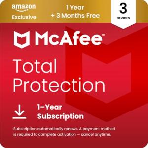 McAfee Total Protection 3-Devices 2026 | Amazon Exclusive|15-Months| Antivirus, VPN, Scam Protection, Identity Monitoring | 15-Months Subscription with Auto-Renewal | Digital download
