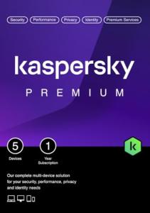 Kaspersky Premium Total Security 2025 | 5 Devices | 1 Year | Anti-Phishing and Firewall | Unlimited VPN | Password Manager | Parental Controls | 24/7 Support | PC/Mac/Mobile | Activation Code by Post