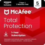 McAfee Total Protection 5-Devices 2026 | Amazon Exclusive| 15-Months| Antivirus, VPN, Scam Protection, Identity Monitoring | 15-Months Subscription with Auto-Renewal | Digital download