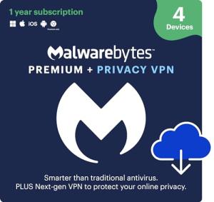 Malwarebytes | Windows/Mac/iOS/Android/Chrome | Premium + Privacy VPN | 4 Devices | 12 Months | Activation Code by email